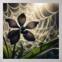 Black Orchid Spiderweb Floral