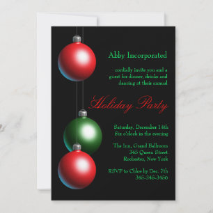 Black Ornament Holiday Invitation (corp)