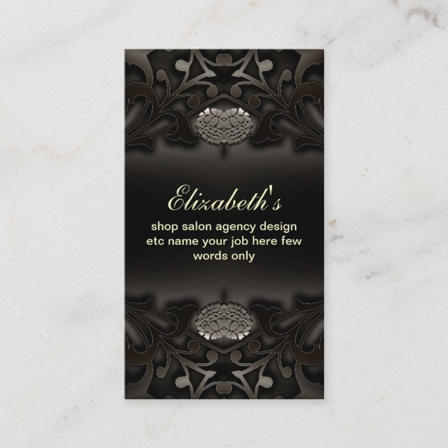 black ornate business card (Front)
