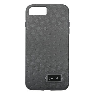 Black Ostrich Leather Look iPhone 7 Plus Case