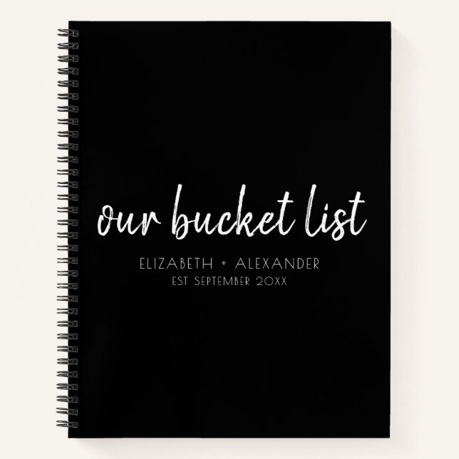 Black Our Bucket List Couples Keepsake Journal (Front)