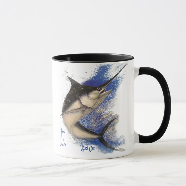 'Black Out' - Marlin Mug (Right)