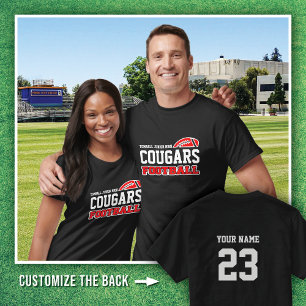 BLACK OUT Tomball Jr. High Cougars Football name # T-Shirt