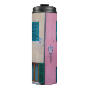 BLACK OUTDOOR SCONCE ON PINK PAINTED WALL THERMAL TUMBLER