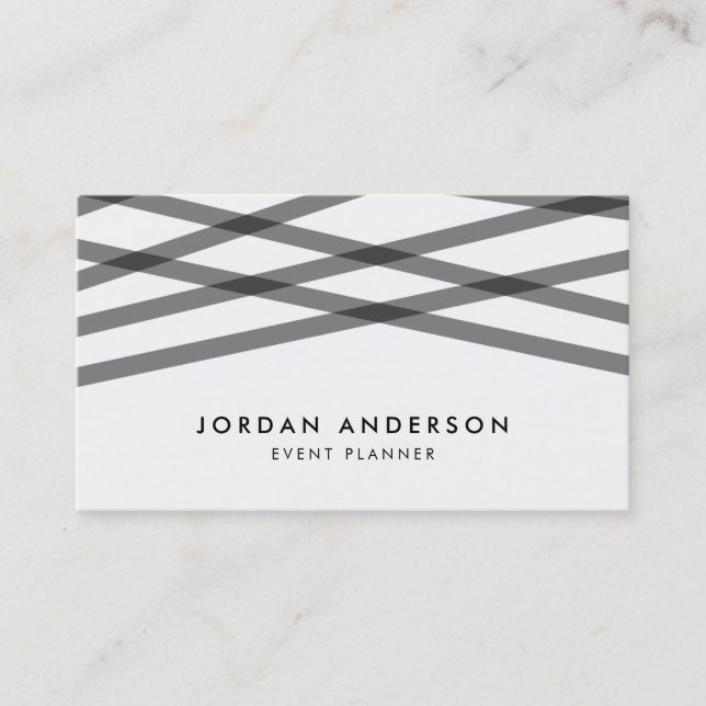 Black Overlapping Lines Business Card (Front)