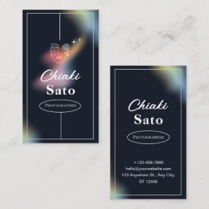 Black Overlay Minimalist Photographer  Business Card