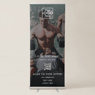 Black Overlay Photography Fitness Photo Gym Logo Retractable Banner