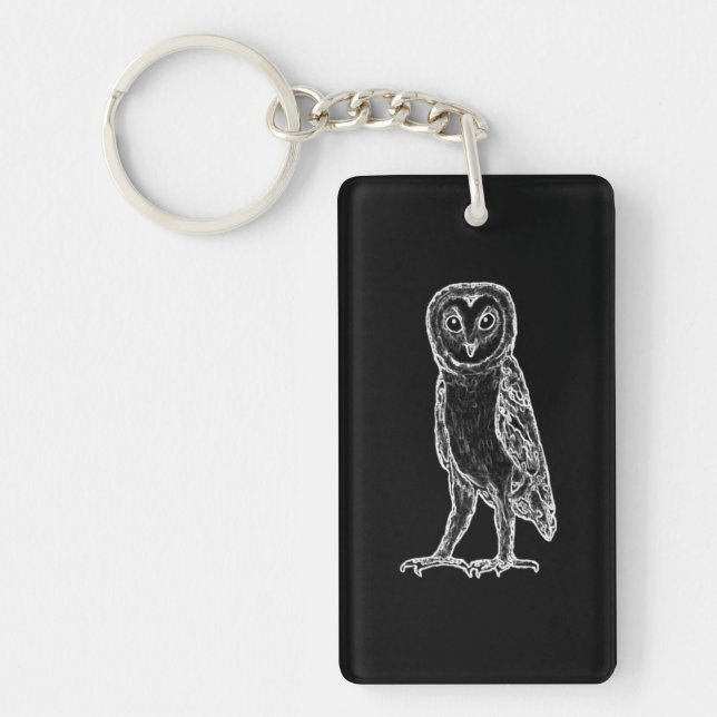 black owl key ring (Front)