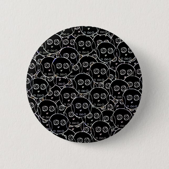 Black owls button (Front)