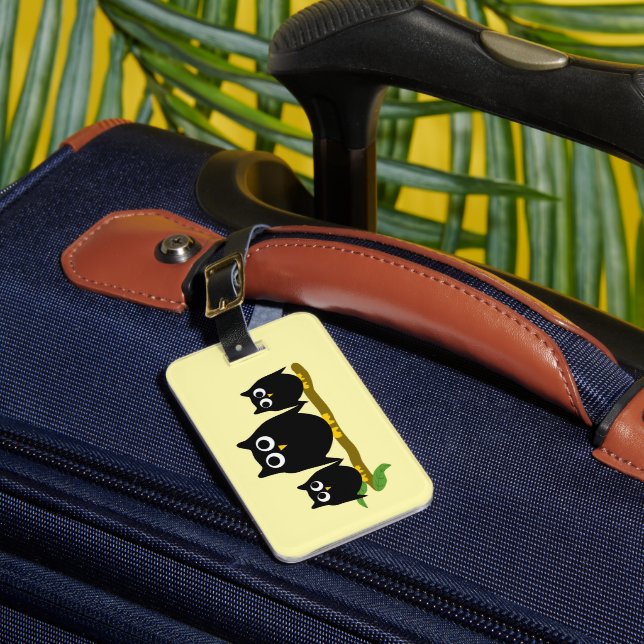 Black Owls Design  Luggage Tag (Front Insitu 1)