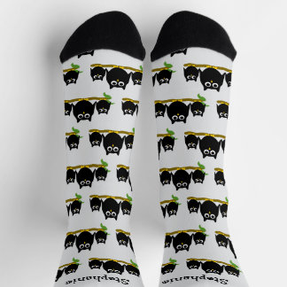 Black Owls Design Personalised Socks