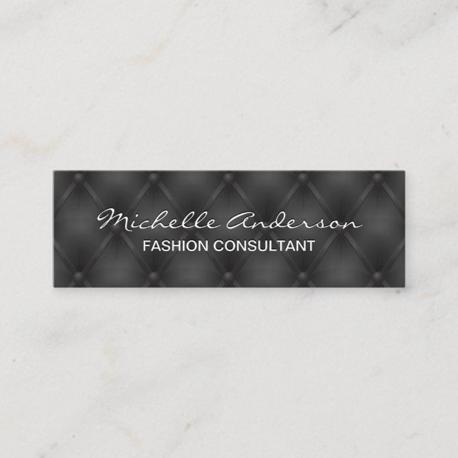 Black Padding | Upholstered Background Mini Business Card (Front)