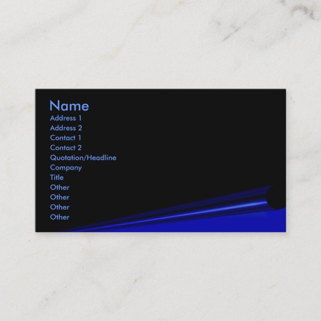 Black Page Curl Profile Card (Front)