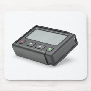 Black pager with blank screen mouse mat