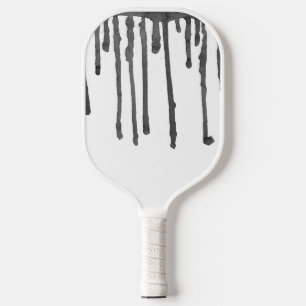 Black Paint Drop Stripes Pattern Pickleball Paddle