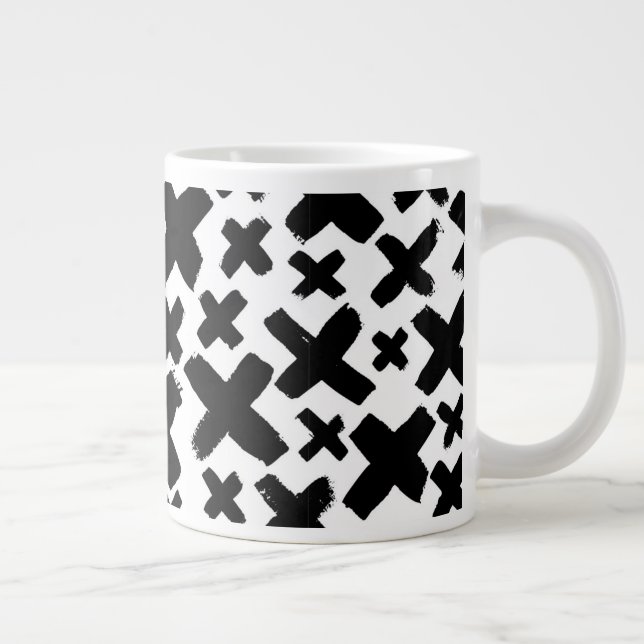 Black Paint Splash Pattern Large Coffee Mug (Right)