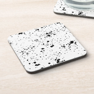 Black Paint Splatter Pattern Coaster