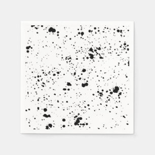 Black Paint Splatter Pattern Napkin