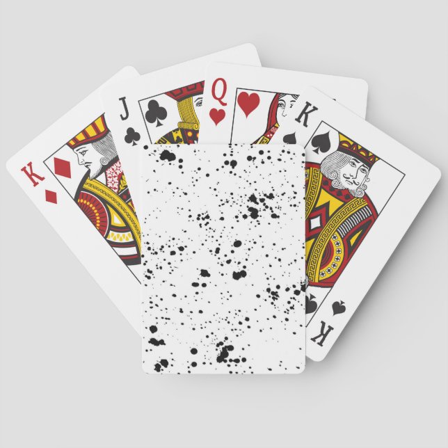 Black Paint Splatter Pattern Playing Cards (Back)