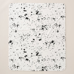 Black Paint Splatter Pattern Sherpa Blanket