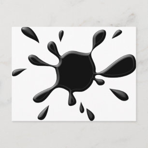 Black Paint Splodge Postcard