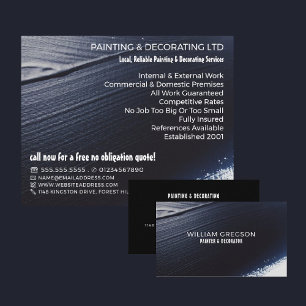 Black Paint Stroke, Painter & Decorator Business Card