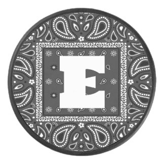 Black Paisley Bandanna Birthday Hip Hop Rap Scarf Hockey Puck