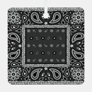 Black Paisley Bandanna Birthday Hip Hop Rap Scarf Metal Tree Decoration