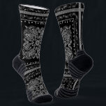 Black Paisley Bandanna Print  Socks<br><div class="desc">Black paisley bandanna print premium quality socks. Visit my shop for the entire bandanna sock design collection.</div>