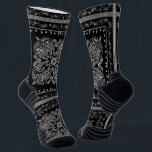 Black Paisley Bandanna Print  Socks<br><div class="desc">Black paisley bandanna print premium quality socks. Visit my shop for the entire bandanna sock design collection.</div>