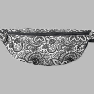 Black paisley pattern Bum Bags
