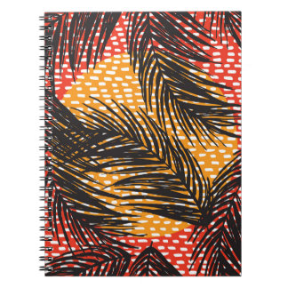 Black palm leaves, seamless strokes notebook