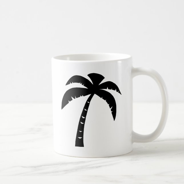 Black Palm Tree Coffee Mug (Right)