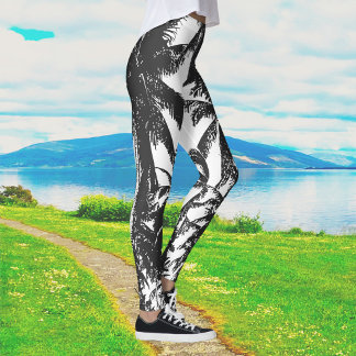 Black Palm Trees Leggings