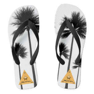 Black Palm Trees White Flip Flop