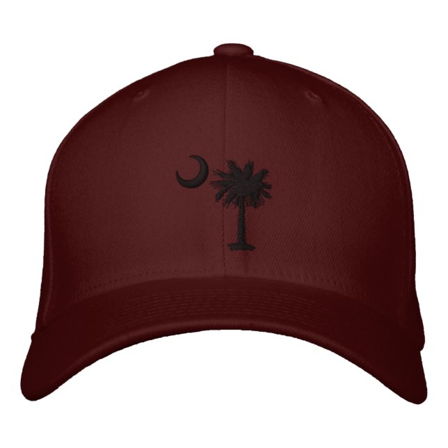 Black Palmetto Embroidered Hat (Front)