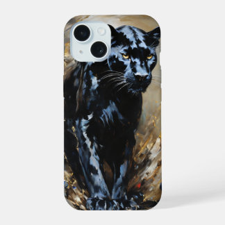 Black panter painting iPhone 15 case