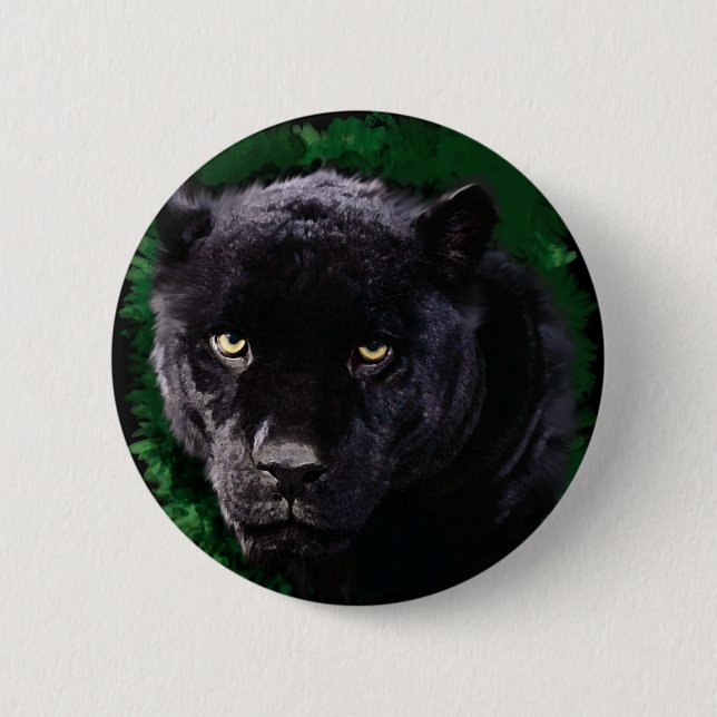 Black Panther 6 Cm Round Badge (Front)