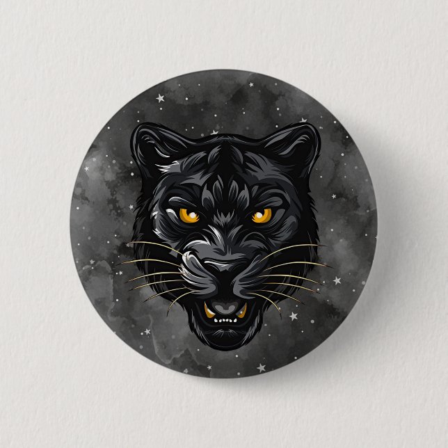 Black Panther 6 Cm Round Badge (Front)
