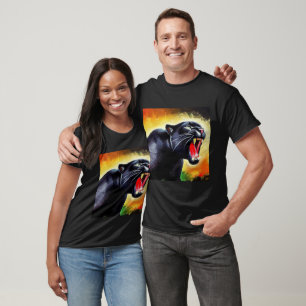 Black Panther (7) Wild Cat  T-Shirt