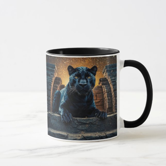 Black Panther and Thai Temple Mug (Right)