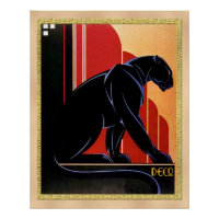 Black Panther Art Deco Poster