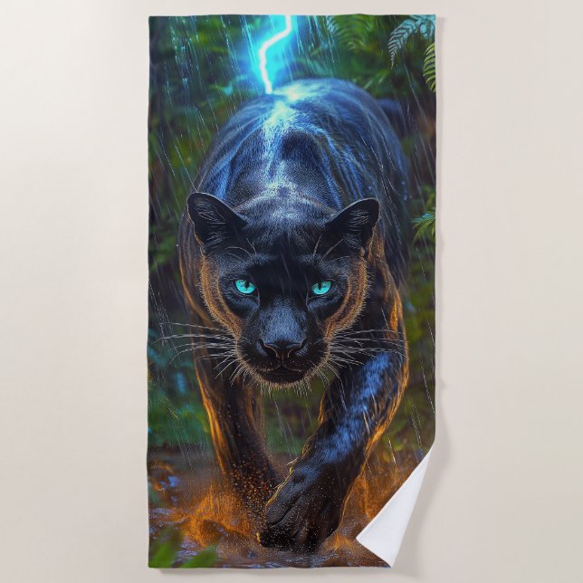 Black Panther Beach Towel (Front)