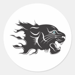Black Panther Blue Eyes Classic Round Sticker