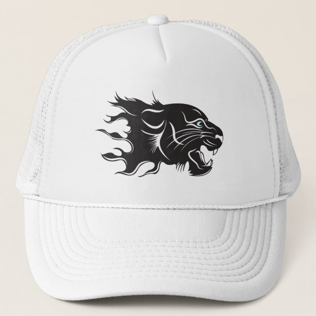 Black Panther Blue Eyes Trucker Hat (Front)