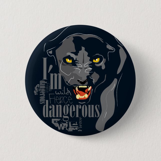 Black panther button (Front)