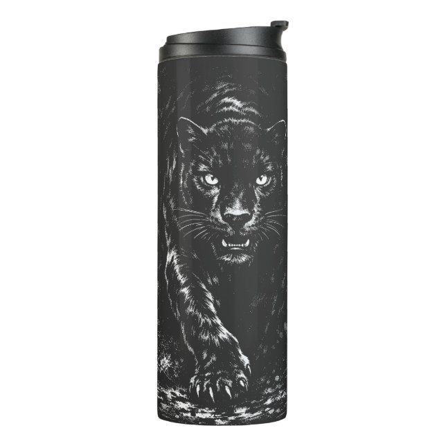 Black Panther — by BurnsInHell Thermal Tumbler (Rotated Left)