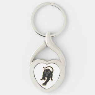 Black Panther Cat Design stylish Key Ring
