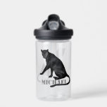 Black Panther Cat Leopard Personalised  Water Bottle<br><div class="desc">This design may be personalised in the area provided by changing the photo and/or text. Or it can be customised by clicking Personalise this Template and then choosing the click to customise further option and delete or change the colour of the background, add text, change the text colour or style,...</div>