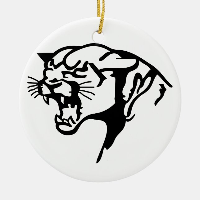 Black Panther Ceramic Tree Decoration (Front)